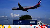 An Aeroflot plane prepares to land at Heathrow Airport
PIC:Shutterstock