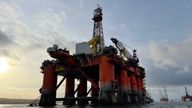 rigs parked in the Cromarty Firth – they are brought here from offshore to be decommissioned or to be worked on before a new contract