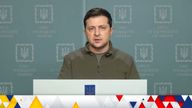 Ukraine's president Volodymyr Zelenskyy spoke after Russia's invasion