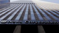 FILE PHOTO: The News Corporation logo is displayed on the side of a building in midtown Manhattan in New York, U.S., February 27, 2018. REUTERS/Lucas Jackson/File Photo
