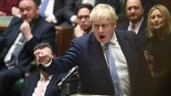   CREDIT: UK Parliament/Jessica Taylor Handout photo issued by UK Parliament of Prime Minister Boris Johnson delivering a statement to MPs in the House of Commons on the Sue Gray report. Picture date: Monday January 31, 2022.