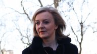   Liz Truss leaves after an interview in Westminster