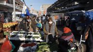 Sky News talks to people about the cost of living crisis at Watney Market in London