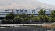 The Tesla factory is seen in Fremont, California, 