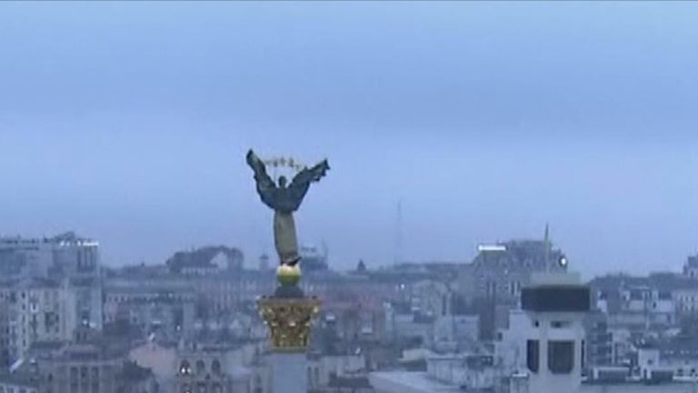 Air raid sirens could be heard across Ukraine's capital Kyiv this morning