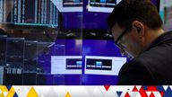 A trader works on the floor of the New York Stock Exchange (NYSE) in New York City, U.S., February 18, 2022.  REUTERS/Brendan McDermid 