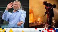 Chelsea's owner Roman Abramovich   and right picture taken from Media handouts of Evraz