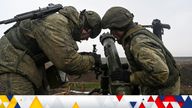 Soldiers doing mortar drills in Russia in January - 'false' information about the armed forces could now mean jail