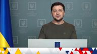 Ukrainian President Volodymyr Zelenskyy in a video message