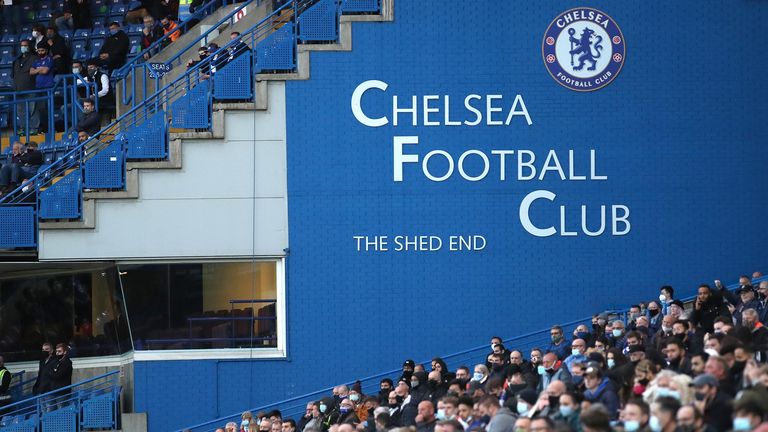 File photo dated 18-05-2021 of Chelsea fans in the stands stands during the Premier League match at Stamford Bridge, London. Roman Abramovich has been sanctioned by the UK Government, freezing the Russian-Israeli billionaire...s planned sale of Chelsea.Chelsea will be given a special licence to continue operation, but the sale of the Stamford Bridge club is now on hold. Issue date: Thursday March 10, 2022.