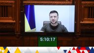 Ukrainian President Volodymyr Zelenskyy addresses MPs in the House of Commons via videolink