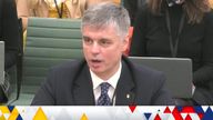 Ukrainian ambassador to the UK Vadym Prysraiko gives evidence to the Home Affairs Select Committee 