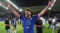 May 29, 2021, Porto, United Kingdom: Porto, Portugal, 29th May 2021. Reece James of Chelsea celebrates during the UEFA Champions League match at the Estadio do Dragao, 
PIC:Cal Sport Media/AP