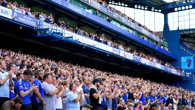 File photo dated 14-08-2021 of Chelsea fans in the stands ahead of the Premier League match at Stamford Bridge, London. Roman Abramovich has been sanctioned by the UK Government, freezing the Russian-Israeli billionaire...s planned sale of Chelsea.Chelsea will be given a special licence to continue operation, but the sale of the Stamford Bridge club is now on hold. Issue date: Thursday March 10, 2022.