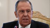 FILE PHOTO: Russia's Foreign Minister Sergei Lavrov attends a meeting with Syria's Foreign Minister Faisal Mekdad in Moscow, Russia February 21, 2022. Alexander Nemenov /Pool via REUTERS/File Photo
