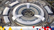 Mandatory Credit: Photo by Shutterstock (402789a).THE NEW GCHQ BUILDING KNOWN AS THE GIANT DOUGHNUT.NEW GCHQ (GOVERNMENT COMMUNICATIONS) ON THE A40 OUTSIDE CHELTENHAM, BRITAIN - 2003