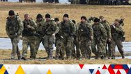 U.S. Army soldiers from the 82nd Airborne Division, deployed to Poland to reassure NATO allies are seen at an airbase, near Arlamow Poland, February 23, 2022. REUTERS/Kacper Pempel
