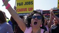 The protest at Dover was organised by the Rail, Maritime and Transport (RMT) union