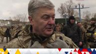 Alex Crawford speak to Petro Poroshenko in Ukraine