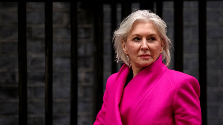 British Culture Secretary Nadine Dorries walks outside Downing Street in London, Britain, January 25, 2022. REUTERS/Henry Nicholls
