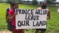 Protesters in Belize. Pic: Rebecca English/Daily Mail