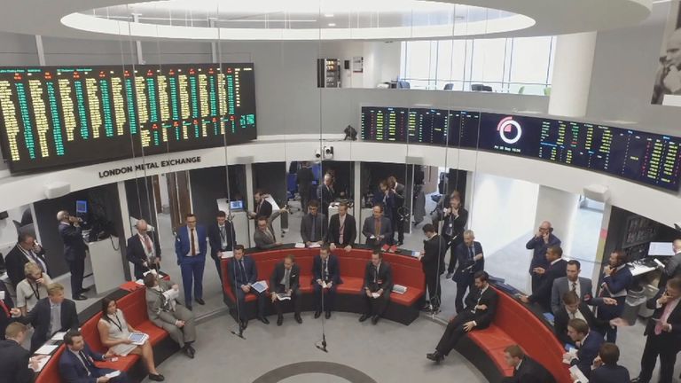 The London Metal Exchange still operates a verbal trading ring for orders alongside a digital platform. Pic: LME