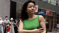 Cheng Lei, a Chinese-born Australian journalist for CGTN, the English-language channel of China Central Television, attends a public event in Beijing on Wednesday, Aug. 12, 2020. Cheng has been detained in China, Australia's government said Monday, Aug. 31. Australian officials had a consular visit via video link with Cheng at a detention facility last Thursday, Foreign Minister Marise Payne said in a statement. They will continue to provide assistance and support to her and her family, Payne said.(AP Photo/Ng Han Guan)