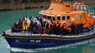 A group of people thought to be migrants are brought in to Dover, Kent, on board the Dover lifeboat, following a small boat incident in the Channel. Picture date: Thursday November 11, 2021.