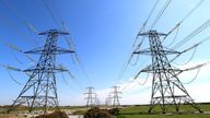 lectricity pylons carry power away from Dungeness nuclear power station in Kent as the National Grid warned that a record low demand for electricity during the UK's coronavirus lockdown could lead to windfarms and power plants being turned off to avoid overloading the electricity grid.