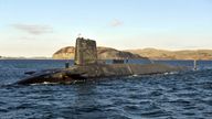 Vanguard Class Submarine HMS Victorious on patrol off the west coast of Scotland