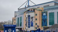 London, UK - March 4 2022: Stamford Bridge, Chelsea Football Club stadium exterior view.
