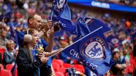 Soccer Football - Women's FA Cup Final - Chelsea v Manchester City - Wembley Stadium, London, Britain - May 15, 2022 Chelsea fans with flags inside the stadium before the match Action Images via Reuters/John Sibley
