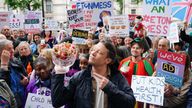 Chef Jamie Oliver takes part in the What An Eton Mess demonstration outside Downing Street, London, calling for Prime Minister Boris Johnson to reconsider his U-turn on the Government's anti-obesity strategy. Picture date: Friday May 20, 2022.

