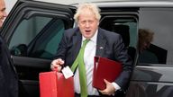 British Prime Minister Boris Johnson arrives at London... Stansted airport Wednesday, May 11, 2022. Johnson is visiting Sweden and Finland ahead of their decision on whether to apply for NATO membership. (AP Photo/Frank Augstein, Pool)