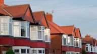 1930s Semi Detached Brick and Tile built Houses on a street in Gosforth Newcastle UK 