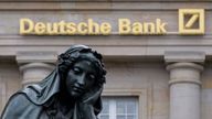 FRANKFURT AM MAIN, GERMANY - FEBRUARY 01: A branch of the German bank Deutsche Bank pictured with a sculpture of the 'Gutenberg' monument on February 1, 2018 in Frankfurt, Germany. Deutsche Bank will announce financial results for 2017 tomorrow. CEO John Cryan has reportedly said the bank had its third straight year of losses but that it will continue on the restructuring course he is leading. (Photo by Thomas Lohnes/Getty Images)
