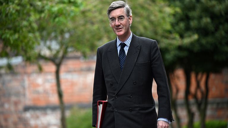 Minister for Brexit Opportunities Jacob Rees-Mogg arrives to attend a regional cabinet meeting at Middleport Pottery in Stoke-on-Trent. Picture date: Thursday May 12, 2022.
