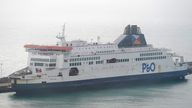 Workers on the Pride of Kent in Dover, Kent, after P&O Ferries sacked 800 workers without notice. Picture date: Tuesday March 29, 2022.