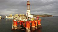 Oil rig in the north sea