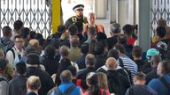 Passengers wait for Stratford station to open in London, as train services continue to be disrupted following the nationwide strike by members of the Rail, Maritime and Transport union along with London Underground workers in a bitter dispute over pay, jobs and conditions. Picture date: Wednesday June 22, 2022.