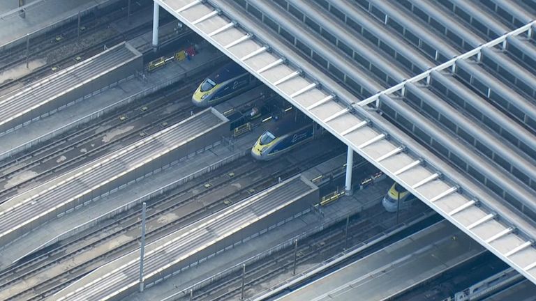 Trains appear to be stationary at London stations