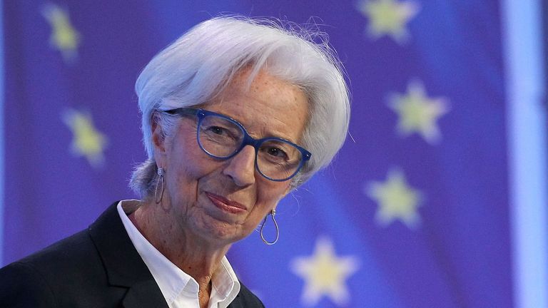 President of European Central Bank Christine Lagarde addresses a news conference following the meeting of the Governing Council's monetary in Frankfurt, Germany March 10, 2022.