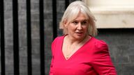 British MP Nadine Dorries arrives at 10 Downing Street, in London, Wednesday, Sept. 15, 2021. British Prime Minister Boris Johnson is shaking up his Cabinet as he attempts to move on from a series of political missteps and U-turns. Johnson's office said he would appoint 