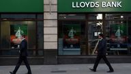 File photo dated 28/10/14 of a branch of Lloyds Bank in the City of London. Lloyds Banking Group is to close a further 48 branches, blaming declining visits by customers. Issue date: Wednesday October 20, 2021.

