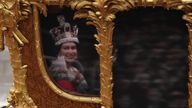 A hologram of Queen Elizabeth II during her coronation in the Gold State Coach during the Platinum Jubilee Pageant in front of Buckingham Palace, London, on day four of the Platinum Jubilee celebrations. Picture date: Sunday June 5, 2022.
