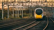 Pendolino at Sunset stock photo