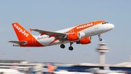 An EasyJet plane taking off in Mallorca