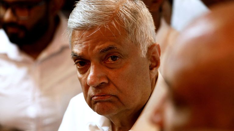 Sri Lankan Prime Minister Ranil Wickremesinghe arrives at a Buddhist temple after his swearing-in ceremony amid the country's economic crisis, in Colombo, Sri Lanka, May 12, 2022. REUTERS/Dinuka Liyanawatte/File Photo/File Photo