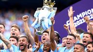 May 22, 2022 Manchester City's Fernandinho lifts the trophy as he celebrates with teammates after winning the Premier League REUTERS/Hannah Mckay