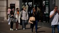 Shoppers on London's Oxford St. Pic: AP